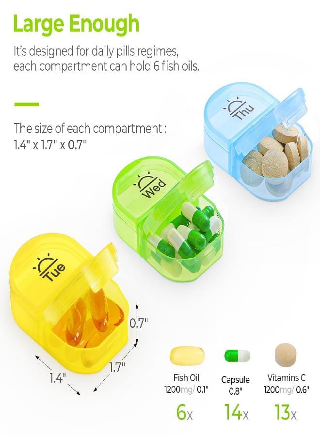 AUV0N AUVON Pill Box 2 Times a Day, Weekly Pill Organizer AM PM with 7 Daily Pocket Case to Hold Vitamin, Medicine, Medication, and Supplement - Image 4